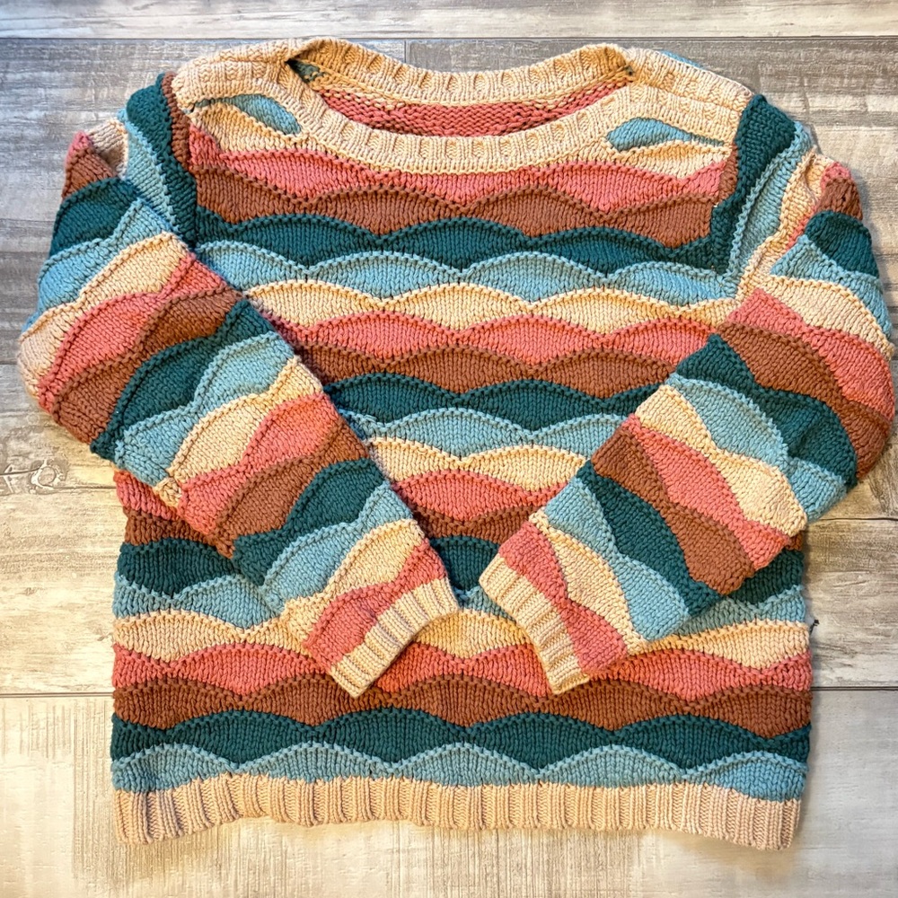 CHADWICKS Wave Stitch Sweater, SMALL - Picture 2 of 6